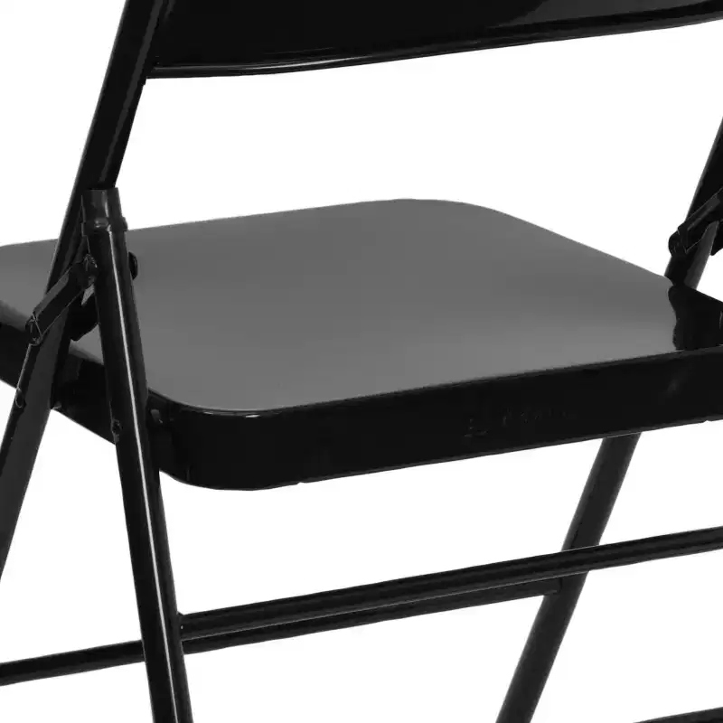 Emma and Oliver 4 Pack Triple Braced & Double Hinged Metal Folding Chair