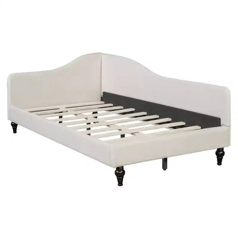 Whisen Stylish L-Shaped Design Solid Wood Legs Linen Daybed