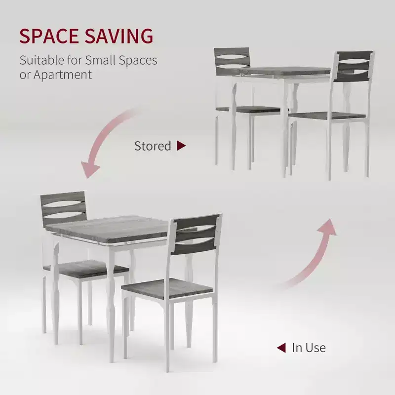 3 Piece Dining Table Set, with Spiral Legs