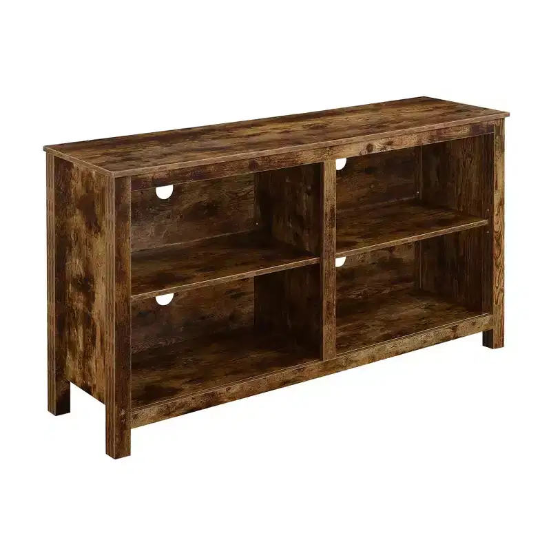 Montana Highboy TV Stand for TVs up to 65 with Shelves Barnwood - Breighton Home: Modern Style, MDF Frame, Fixed Shelf