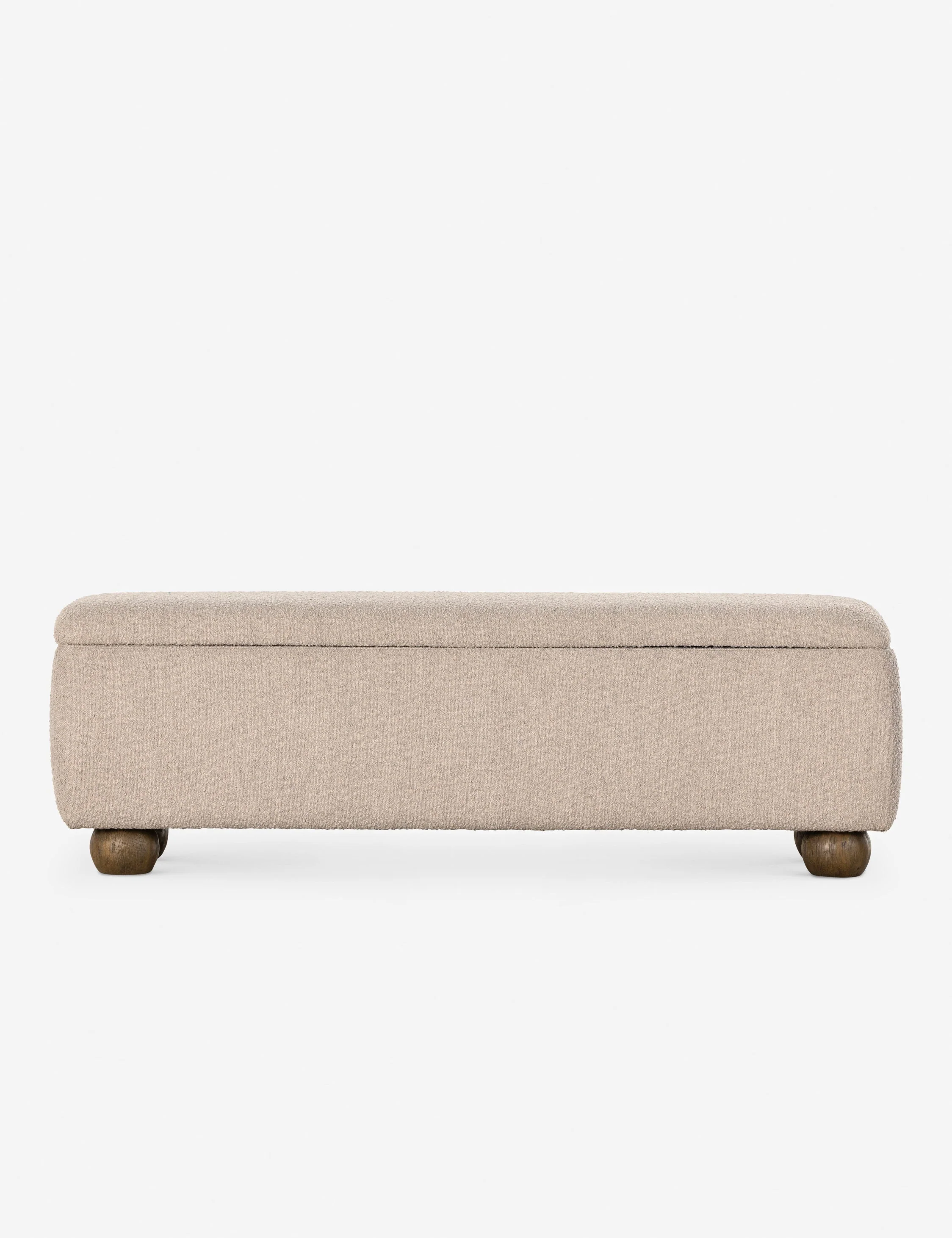 Bench The trunk offers a versatile accent for spare seating or an extra surface with ample storage inside. With its performance boucle