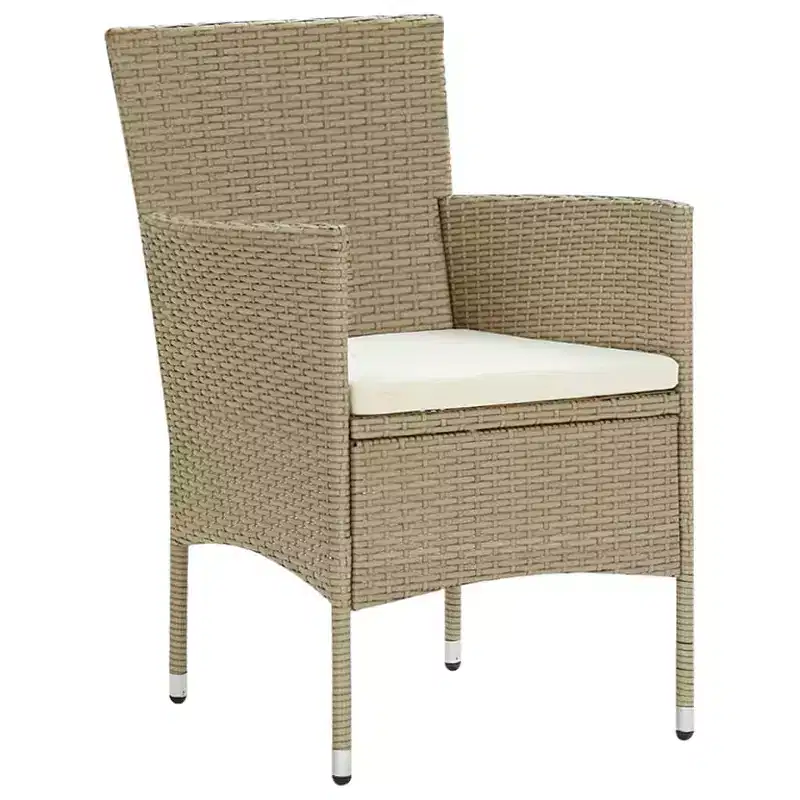 vidaXL Rattan Chair Set of 2 Poly Rattan and Steel