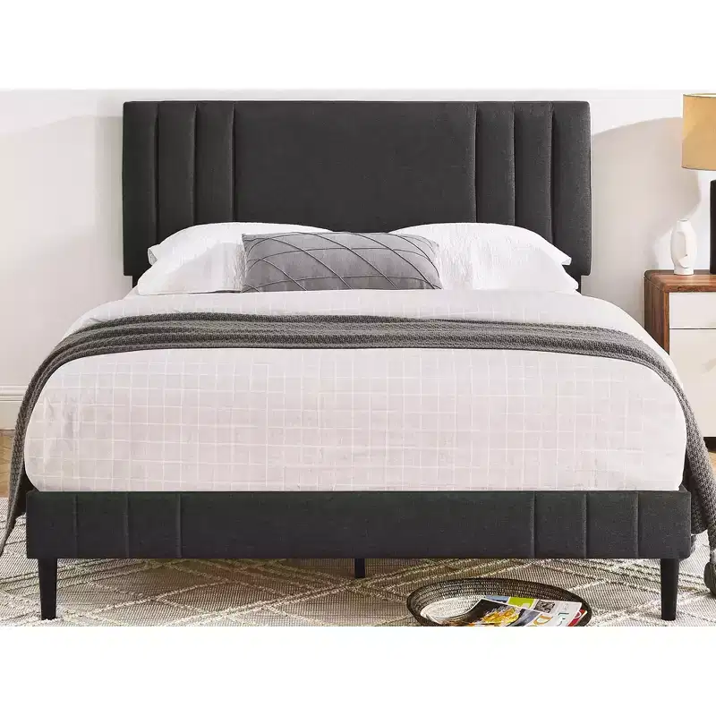DeCoro Chicago Modern Tufted Upholstered Platform Bed