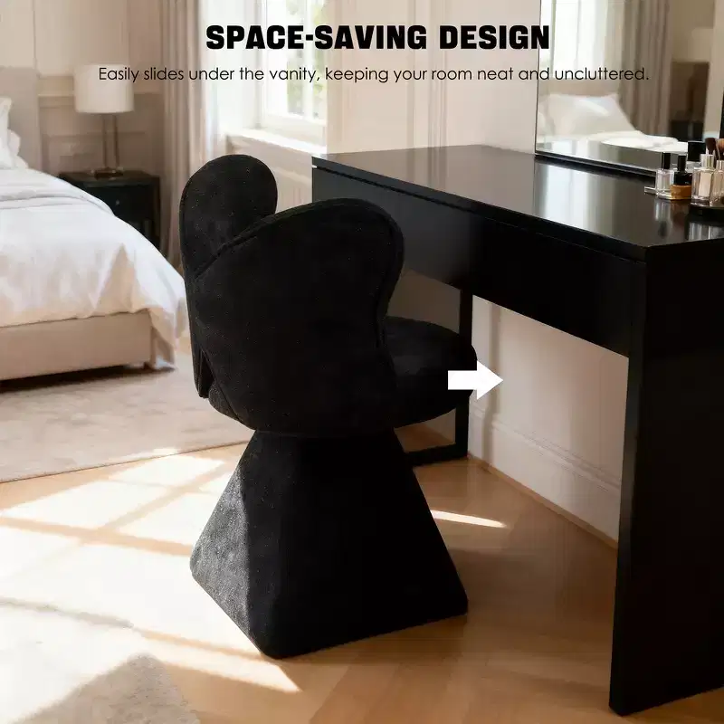 Whisen Elegant Vanity Chair with Butterfly Back, Modern Dressing Chair, Makeup Stool, Swivel Accent Chair Dining Chairs
