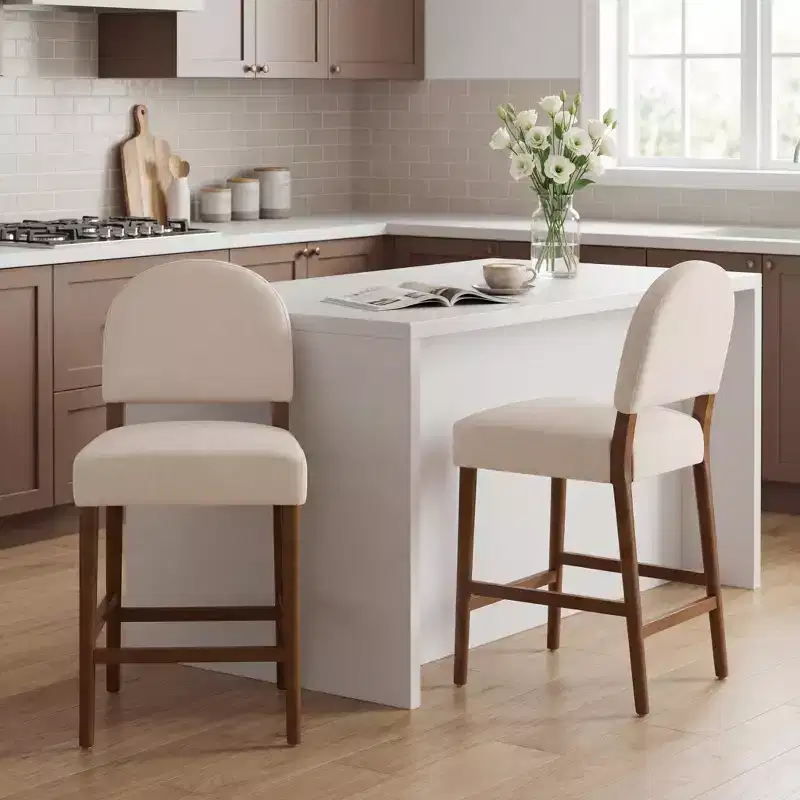 Christopher Knight Home Elisea Transitional Rubberwood Upholstered Counter Stools (Set of 2)