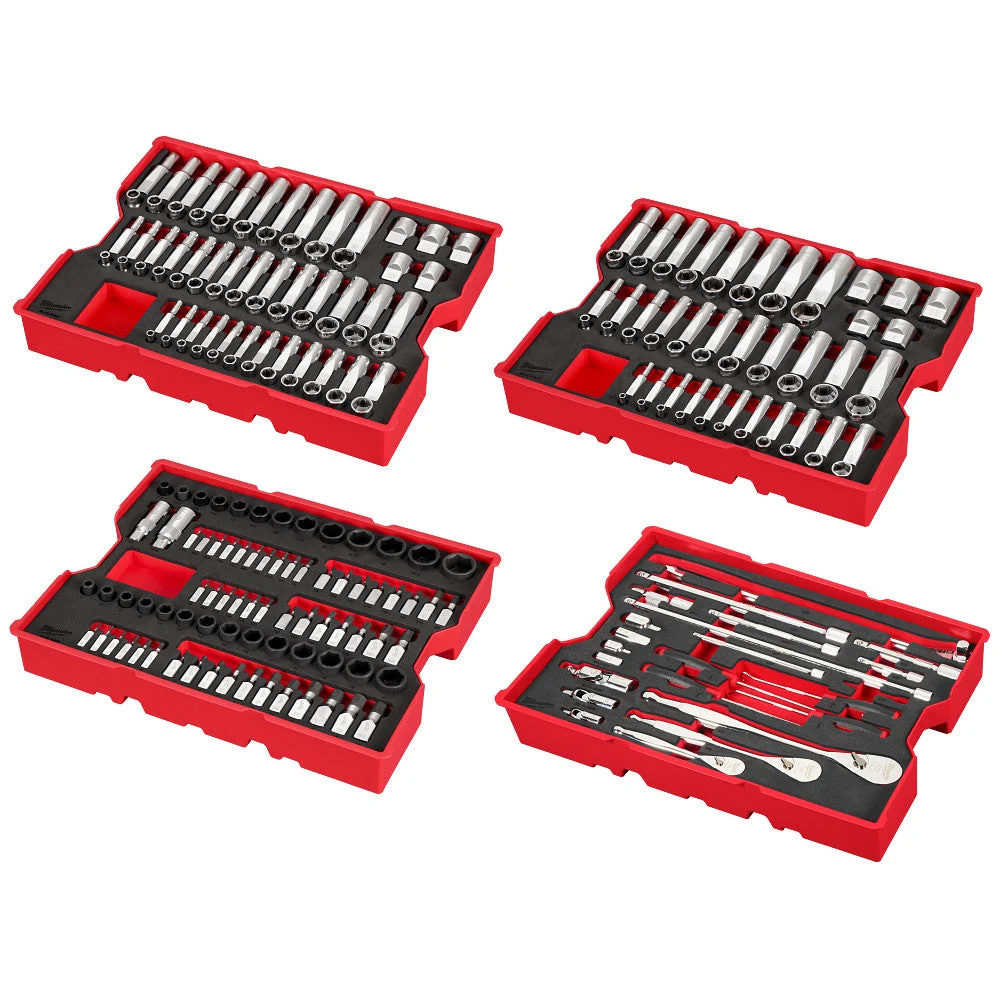 Metric/SAE Ratchet & Socket Set with Storage Trays 242-Piece