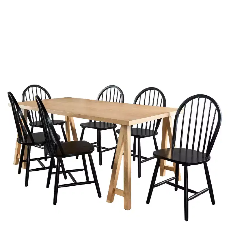 Christopher Knight Home Ansley 7 Pieces Farmhouse Rubber Wood Dining Set