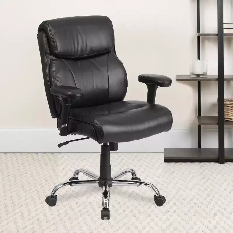 Emma and Oliver 400 lb. Big & Tall Mid-Back Swivel Clean Line Stitch Ergonomic Task Office Chair