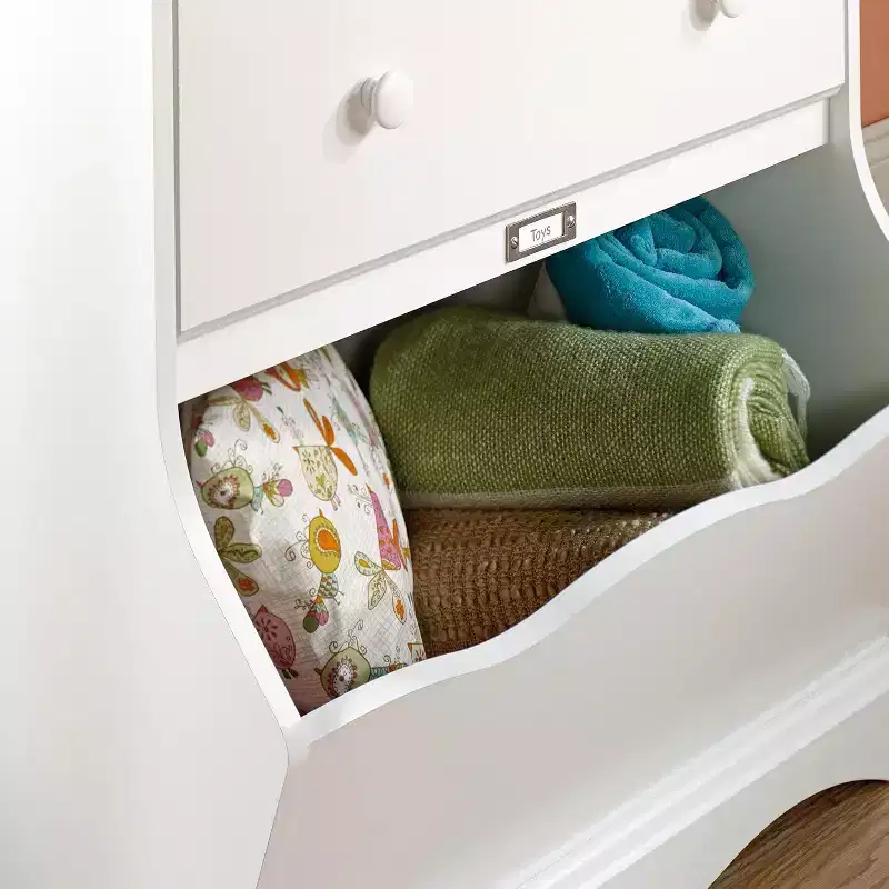 HomeStock 7.25 in.H Wood Composite Vertical Dressers with 3 - Drawers in White Finish
