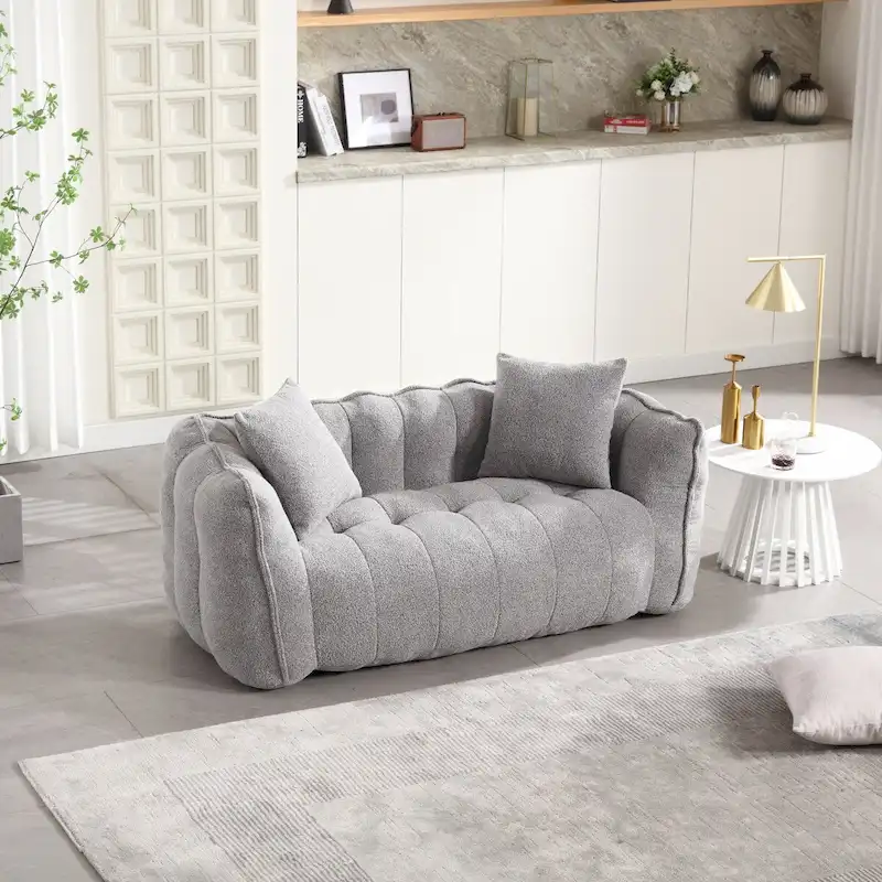 Roomfitters Soft Beanbag Chair with High Resilience Foam Core  Comfortable Square Recliner Sofa for Gaming, Watching TV