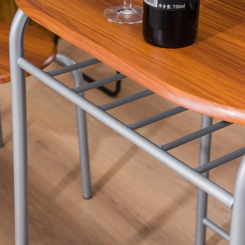 Silver/ Light Brown 3-piece Breakfast Bar Table Set