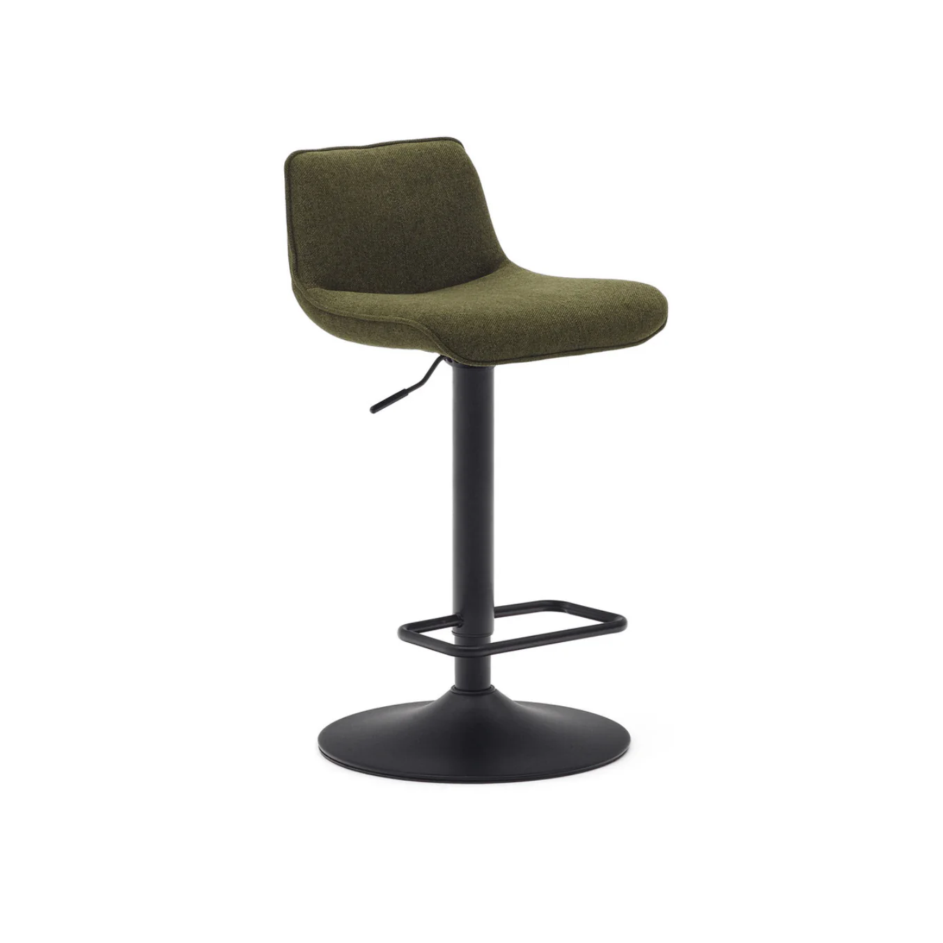 Green Steel Barstool with Upholstered for Kitchen
