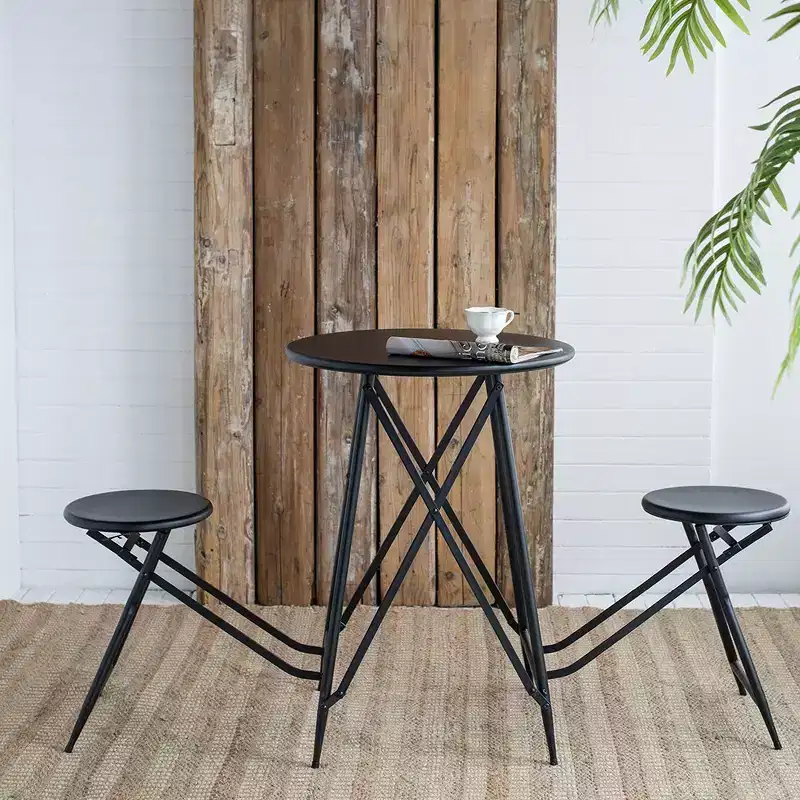 GDFStudio Roski Industrial Iron Folding Dining Set