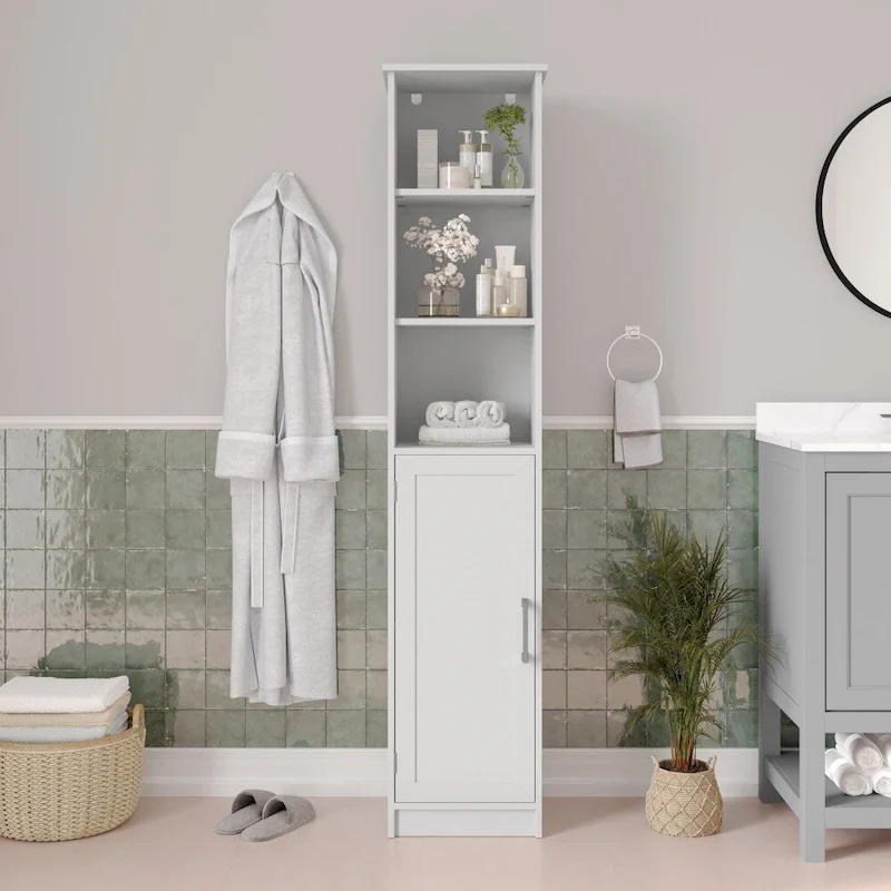 Freestanding Bathroom Storage Tall Linen Tower Storage Organizer