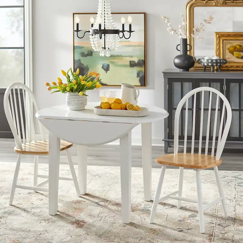 Simple Living Rollo Solid Wood 3-piece Drop-Leaf Dining Set