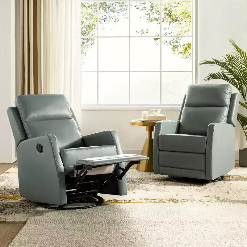 Coral Swivel Recliner with Metal Base Set of 2|ARTFUL LIVING DESIGNS