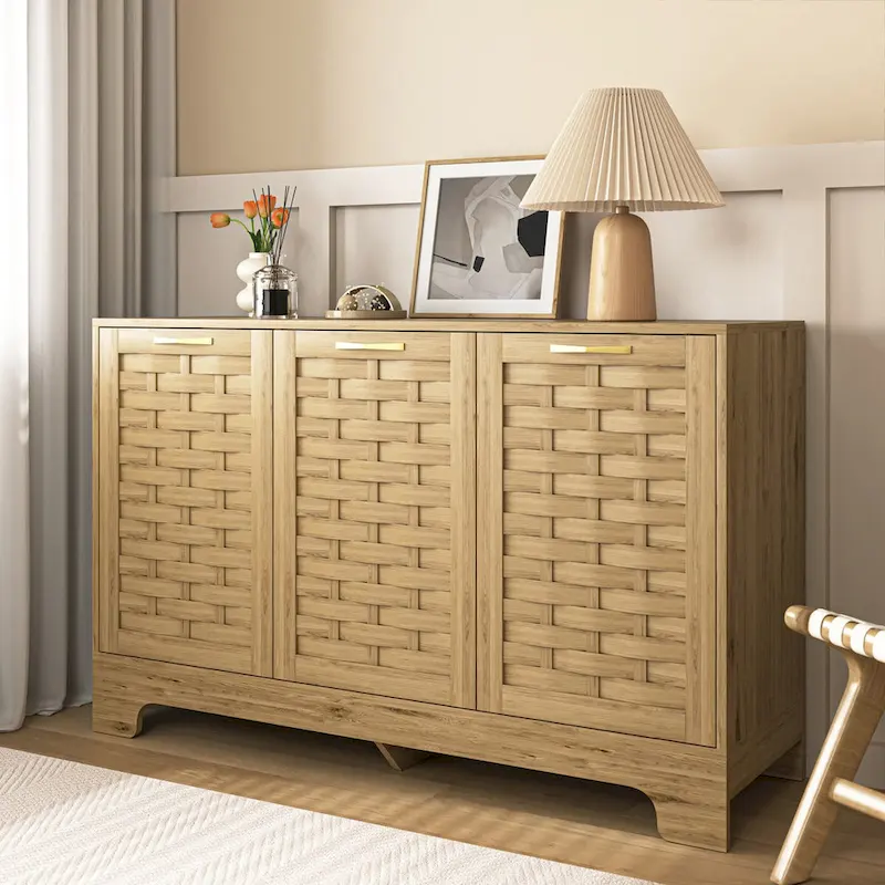 Coffee Bar Cabinet Buffet Sideboard with Drawer and Adjustable Shelf