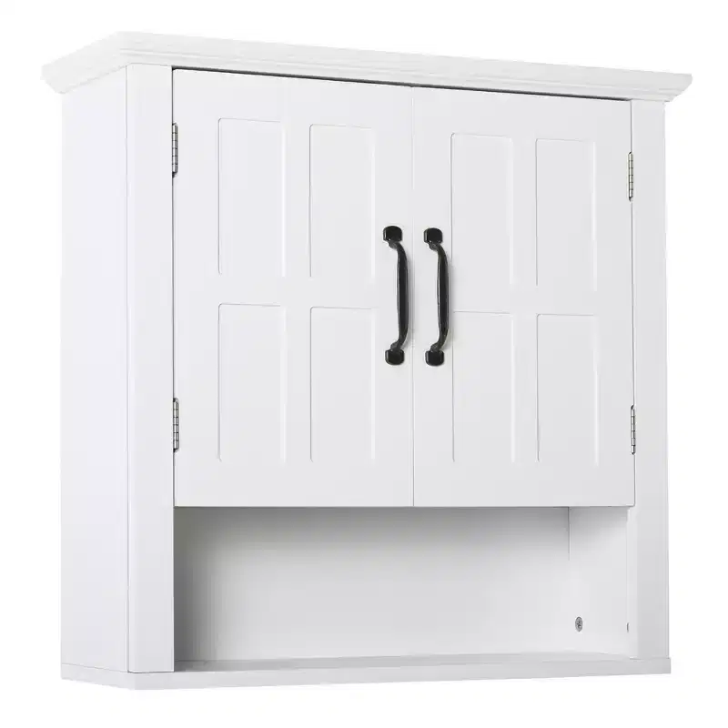 Bathroom Wall Cabinet, Medicine Cabinet, Kitchen Cupboard with 2 Doors and Adjustable Shelf