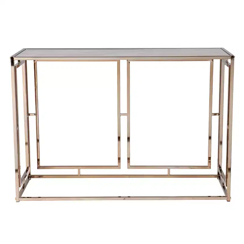 Faux Marble Console Table - Champagne