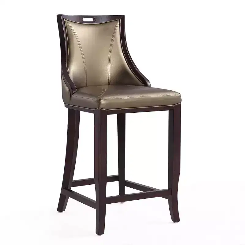 Emperor Upholstered Beech Wood Barstool - Manhattan Comfort