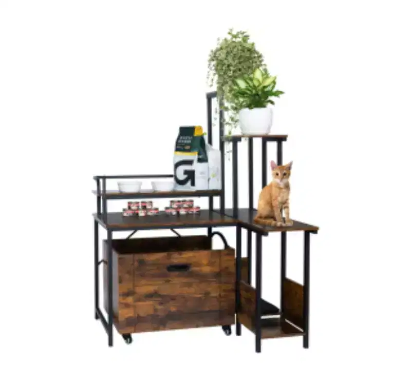 2-in-1 Plant Stand and Cat Litter Box Enclosure