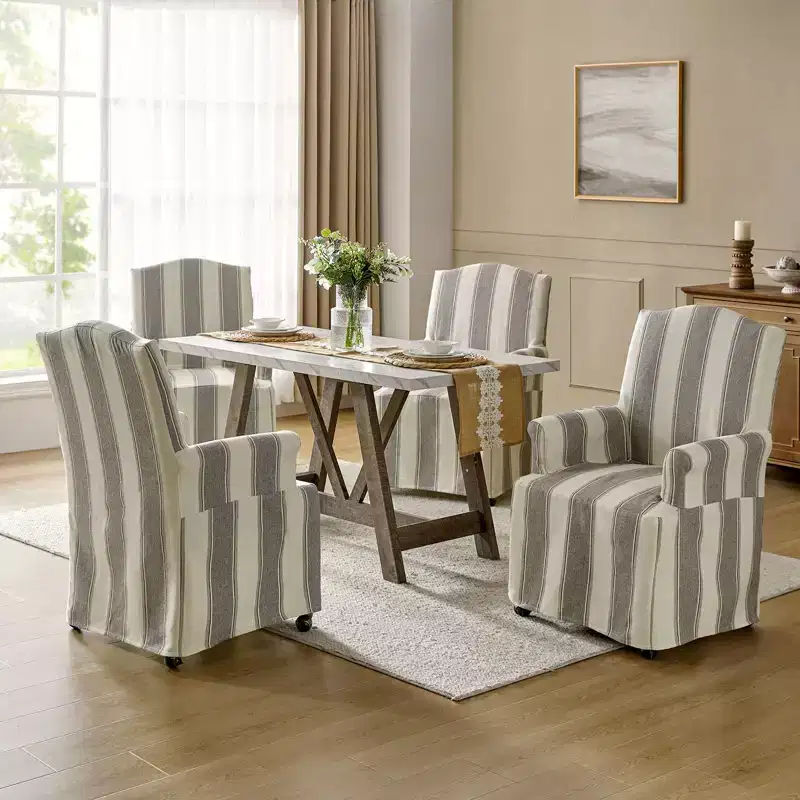 Arnold dining chair Set of 4 roll arms|ARTFUL LIVING DESIGN