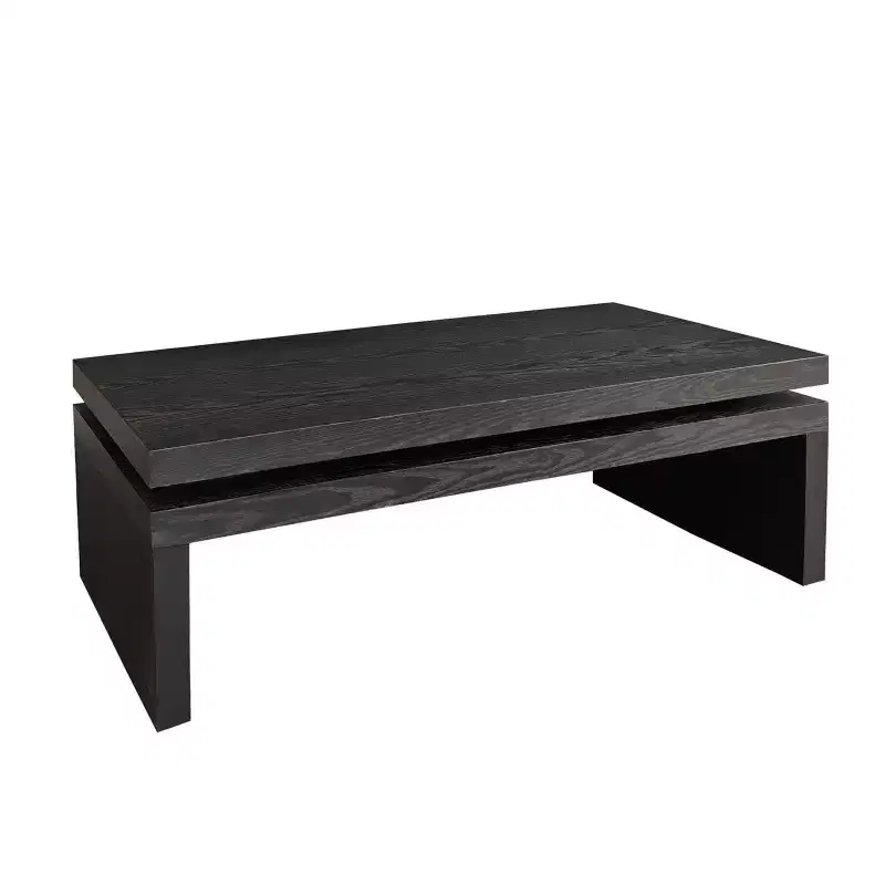HomeRoots 48 Black Wood Floating Frame Coffee Table