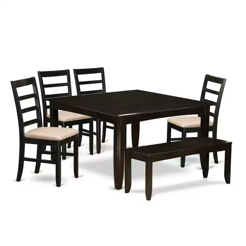 Dinette Set Kitchen Table with Chairs & Bench - Solid Wood Dining Room Set