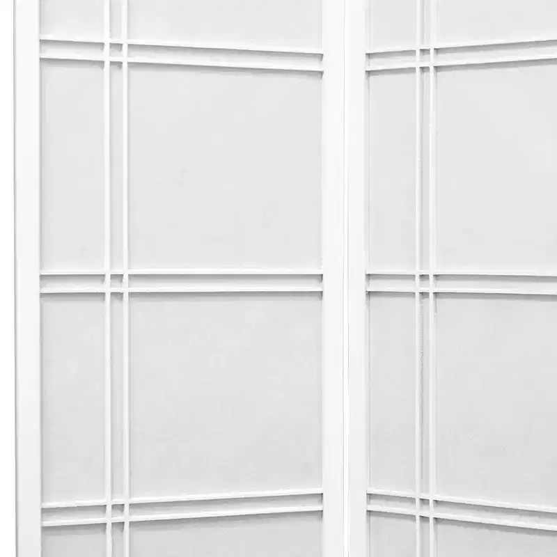 6 ft. Tall Double Cross Shoji Screen - White (3 Panels)