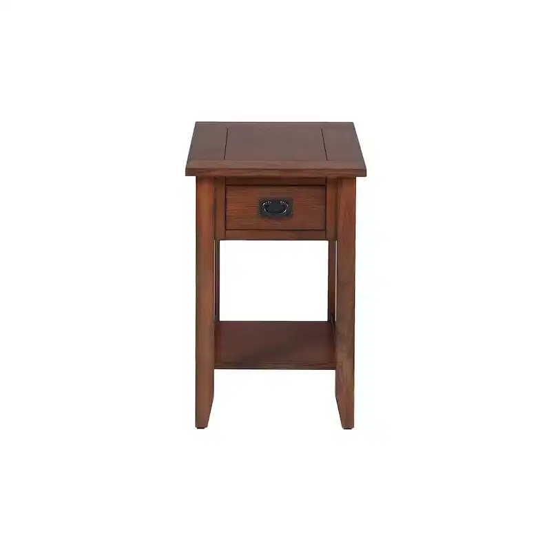 Jofran,Mission Oak Chairside Side Table- Brown Color