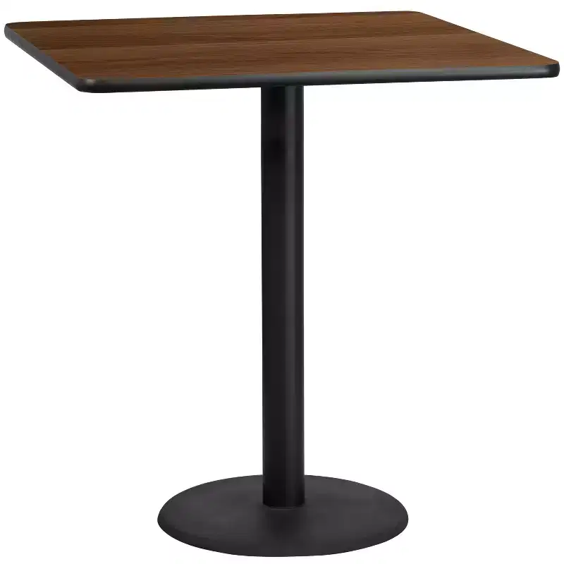 42 Square Laminate Table Top with 24 Round Bar Height Table Base