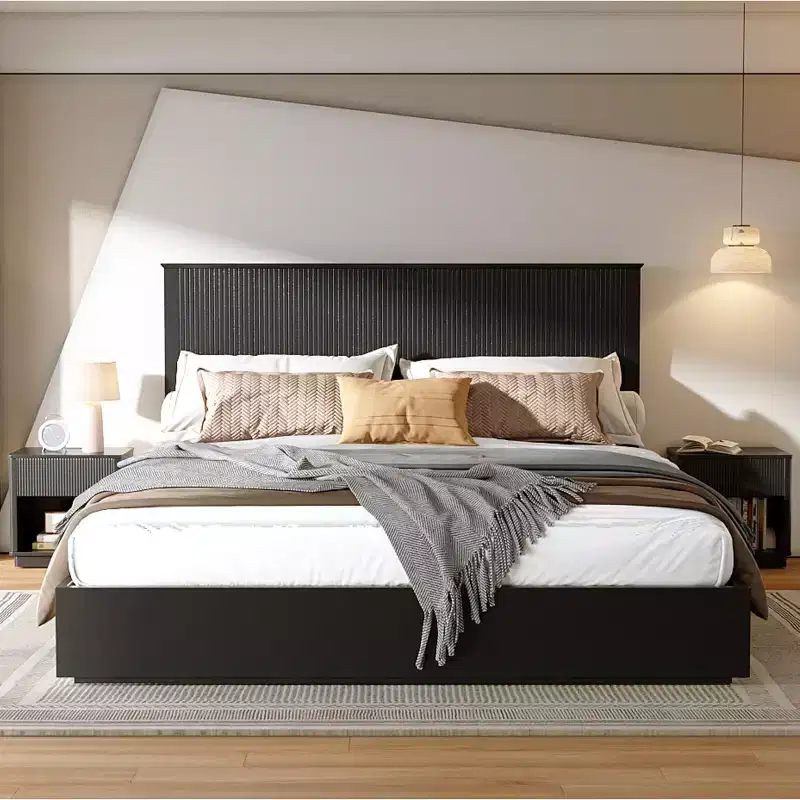Christopher Knight Home Noriko Modern Wooden Bed Frame with Slat Headboard