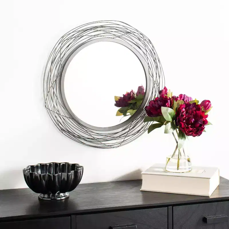 Round Black Wall Mirror 20.8 x 20.8