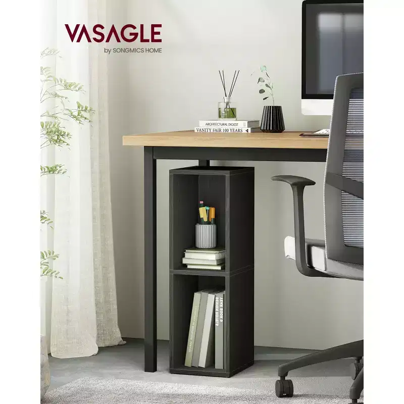 Cube Bookcase, Open Shelf Organizer for Living Room/Office, Space-Saving Corner Design, Tool-Free Assembly