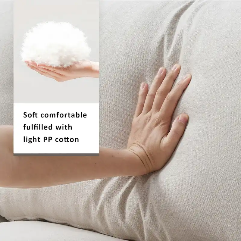 Modern 4-Seat L-Shaped Sectional Sofa, with 2 Free pillows, Convertible Ottoman
