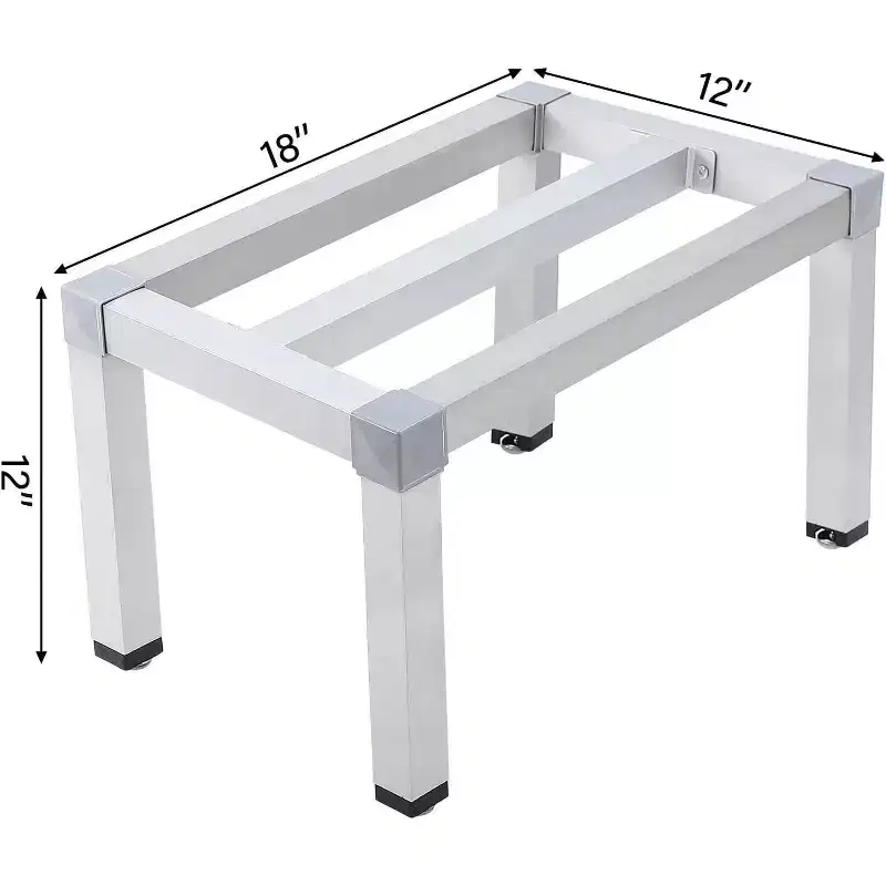 Aluminum Dunnage Rack Weight Capacity Off-Floor Storage Shelf for Grocery Stores & Kitchens