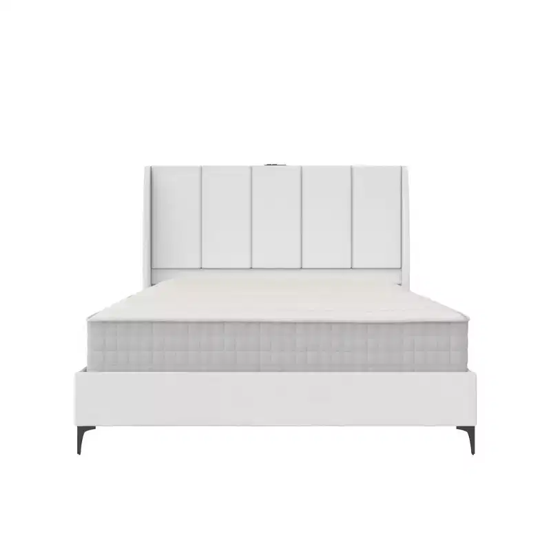 DHP Lamora Upholstered Wingback Bed with USB