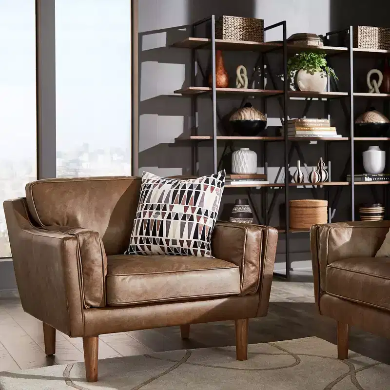 Manchester Oxford Leather Accent Chair - Tan - iNSPIRE Q