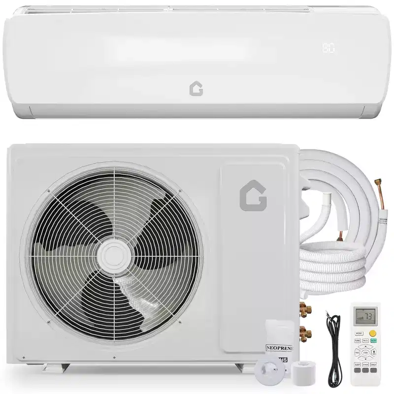 Acekool 9000 BTU 19 SEER2 Mini Split AC, Ultra-Quiet Inverter Heat Pump, 230V, White, 10ft Line Set