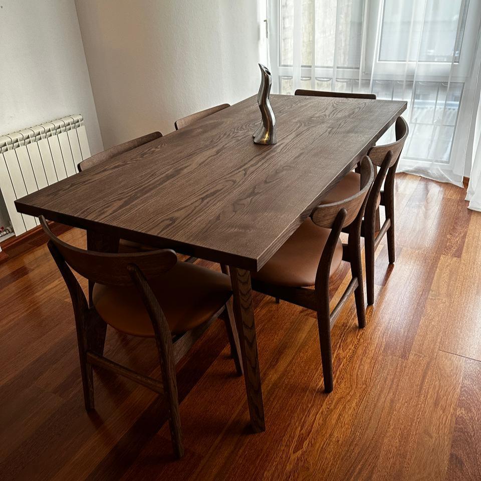Oak Dining Table in Chocolate - Handcrafted from solid wood - this exquisite dark oak table from the collection is a stunning