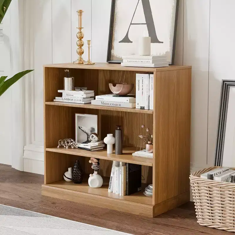 [31-inch | Scandinavian Style]Doorless Wood Grain Storage Shelf (Minimalist Open Storage Solution)
