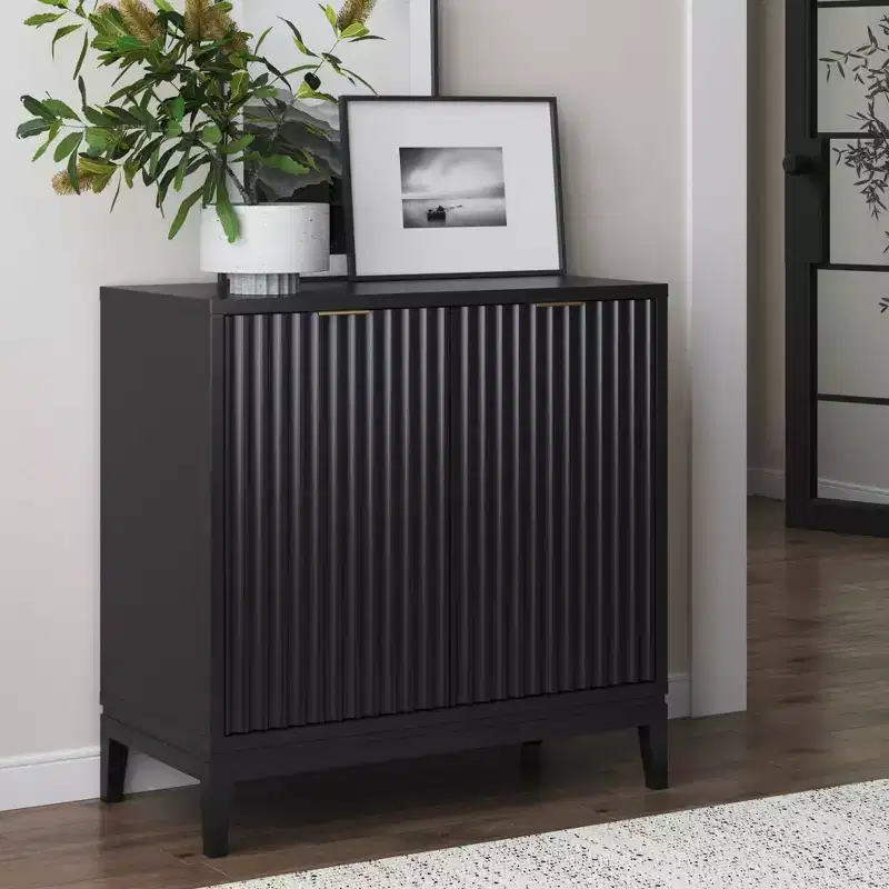Nathan James Jasper Wood Fluted Console Table with Doors