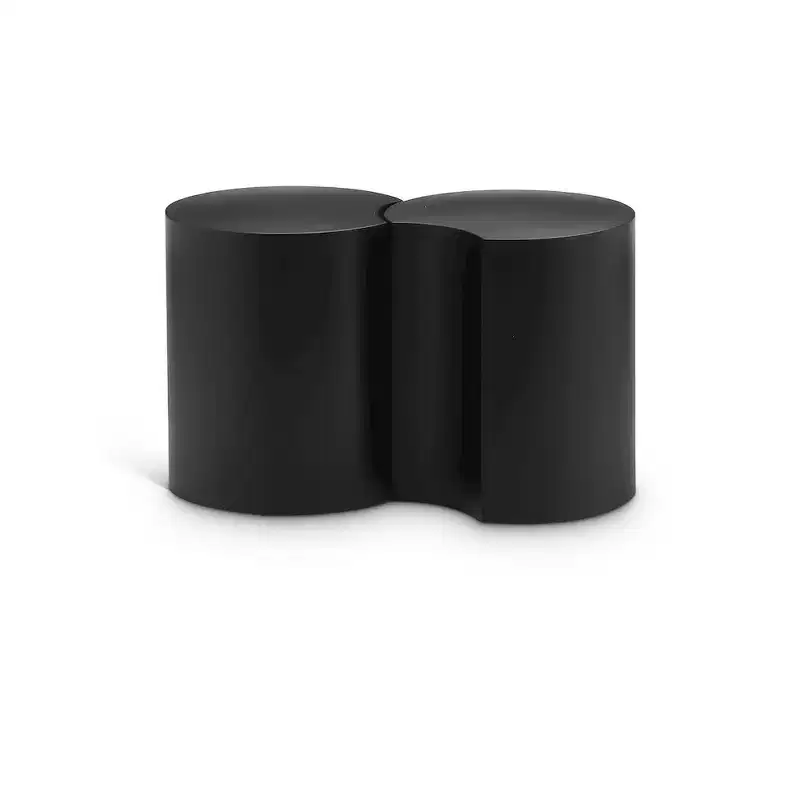 Black Terrazzo Patterned Iron End Table with Modular Design