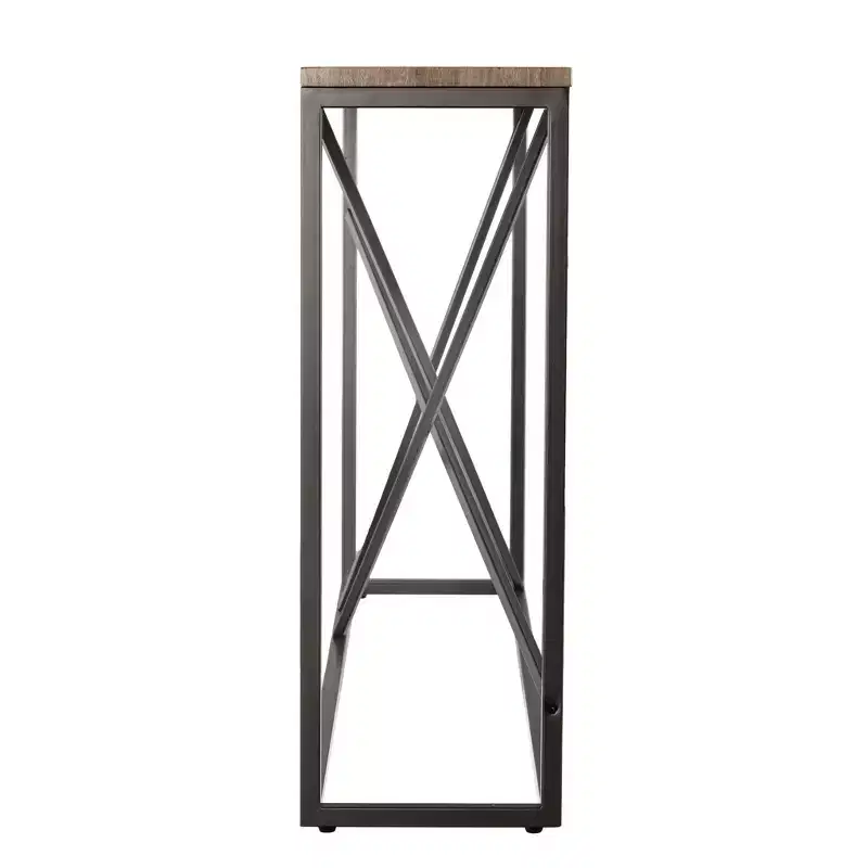 HomeRoots 52 Taupe and Gray Faux Stone Frame Console Table