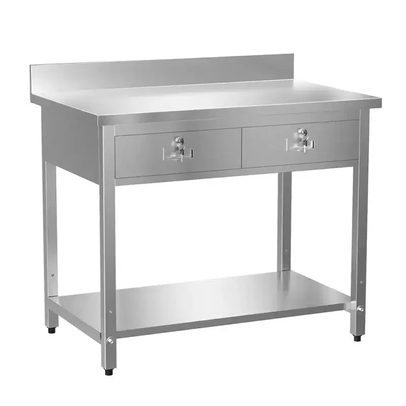 ROVSUN 42'' x 26'' Stainless Steel Table for Prep & Work with Drawer for Kitchen Restaurant