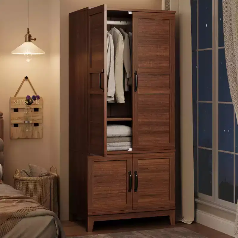 Armoire Wardrobe Closet with 4 Doors, 72