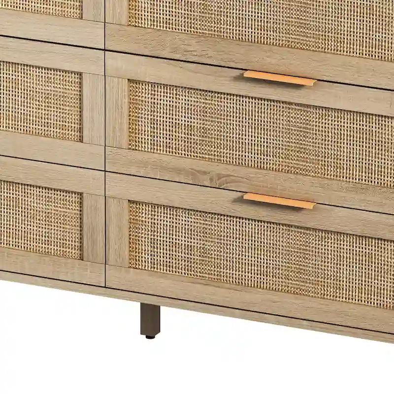 51.186-Drawers Rattan Storage Cabinet