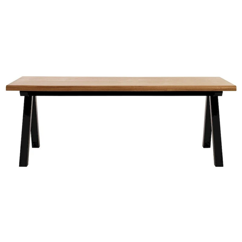 Wild Oak & Black Wavy Edge Dining Table, Seats 6–8