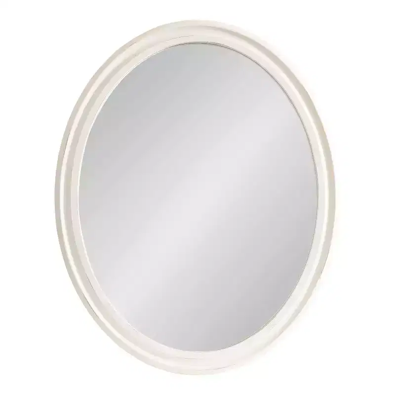 Kate and Laurel Mansell Oval Framed Wall Mirror, 24x30, White