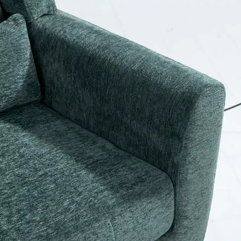 Chenille Fabric Accent Chair with Arm